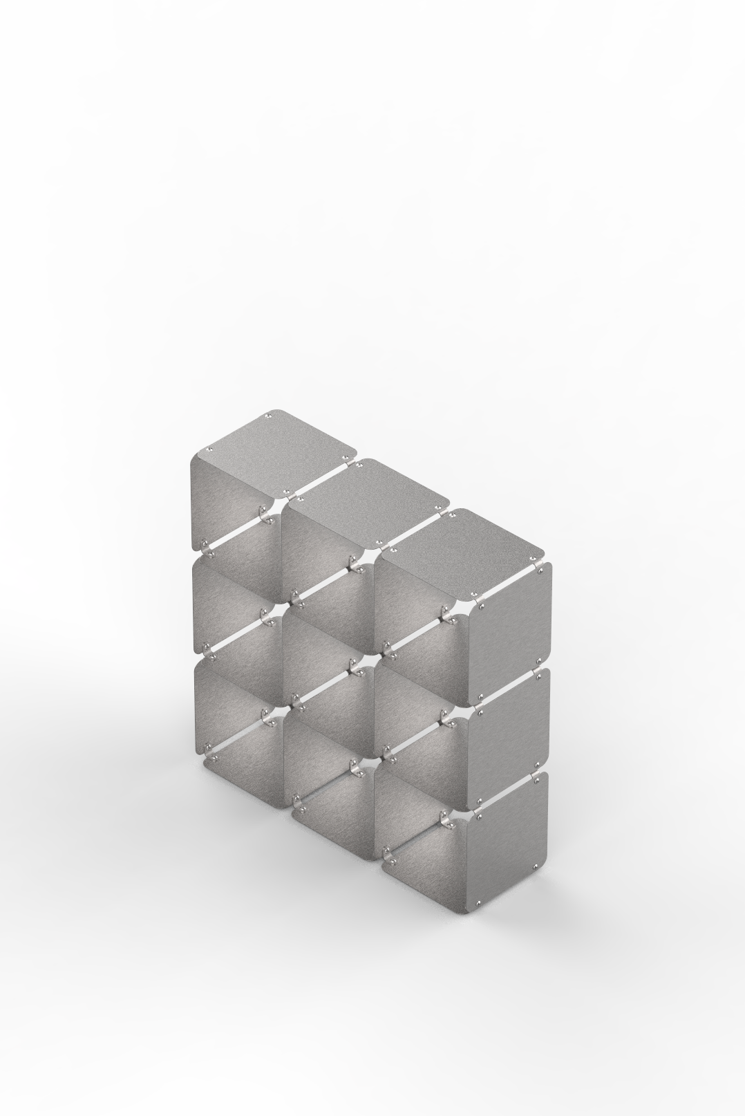 Grid 09 Brushed Stainless Steel Display Shelf