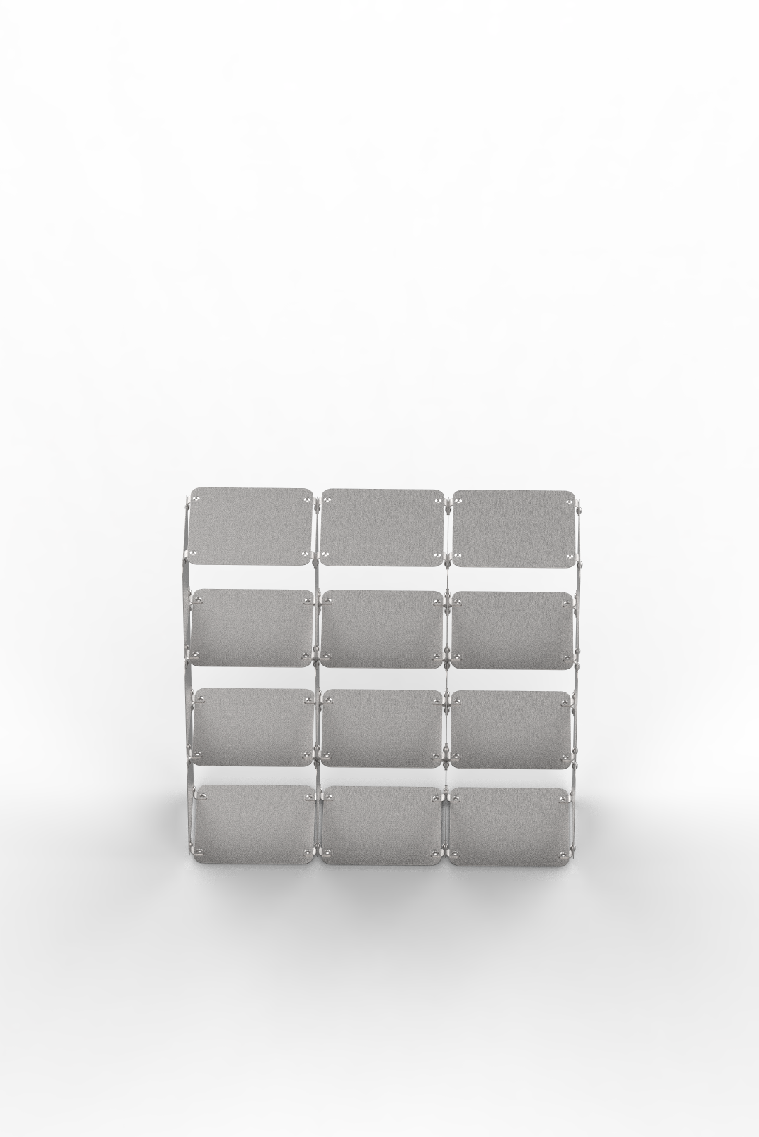 Grid 09 Brushed Stainless Steel Display Shelf