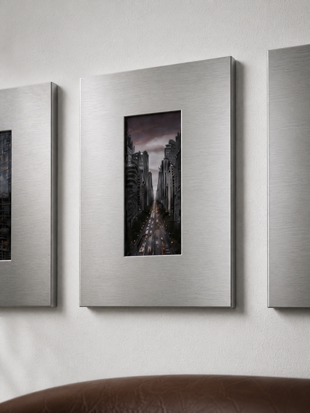 Close-up of the Aperture Frame styled on a wall; frames sold individually