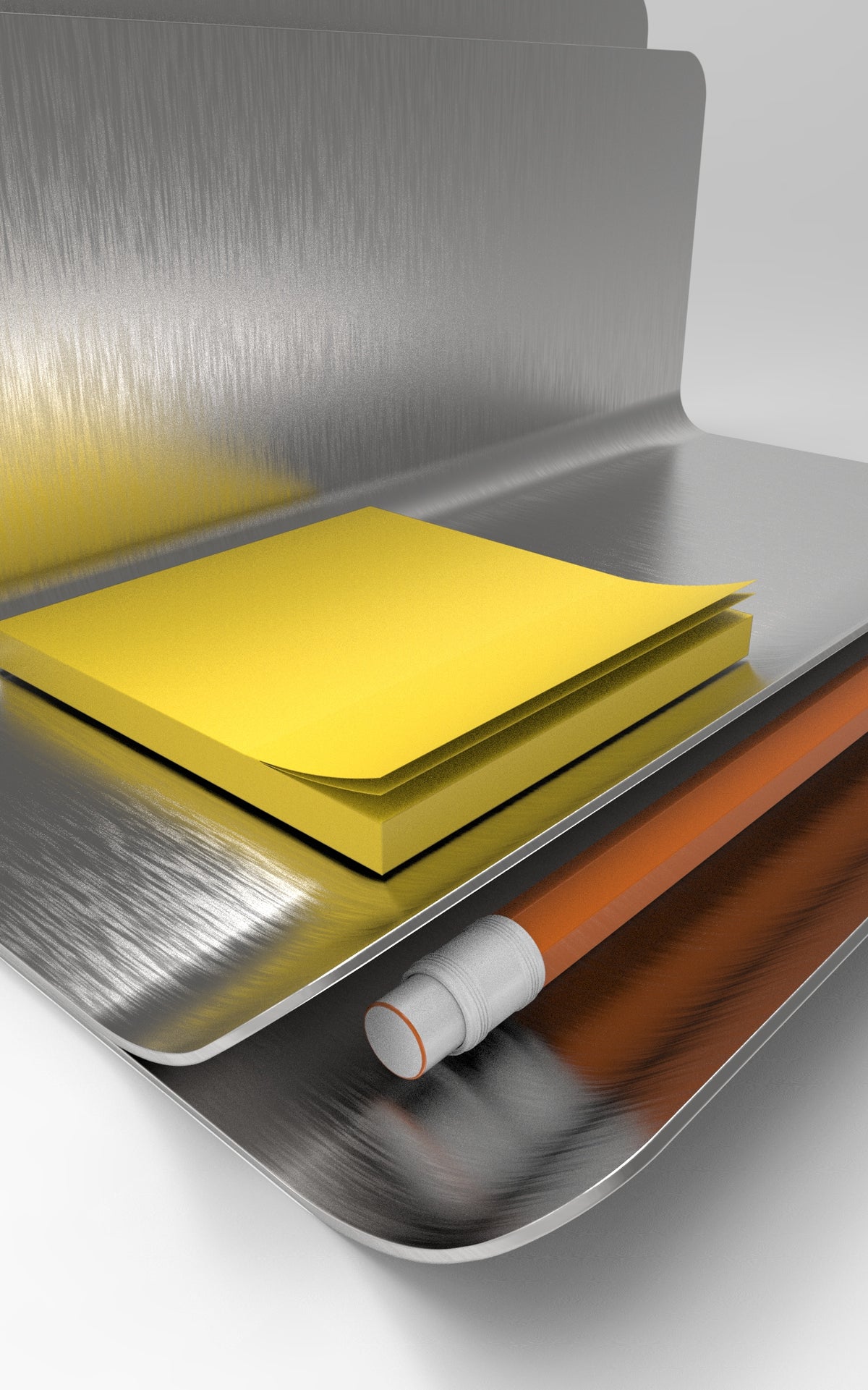 Detail of FORM/17 Desk Dock's note platform and pencil channel