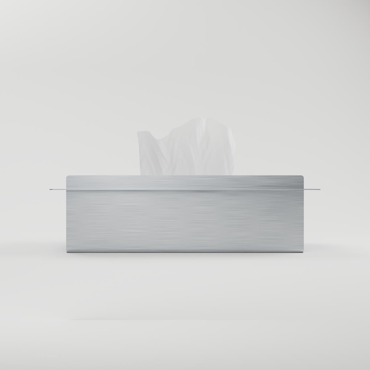 Side profile of the Fold Tissue Holder in brushed stainless steel